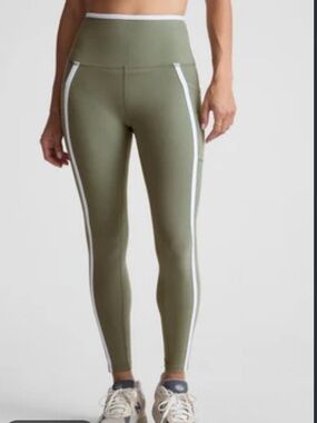 Beyond Yoga Sage Green Tank and White Trim leggings Set in size M